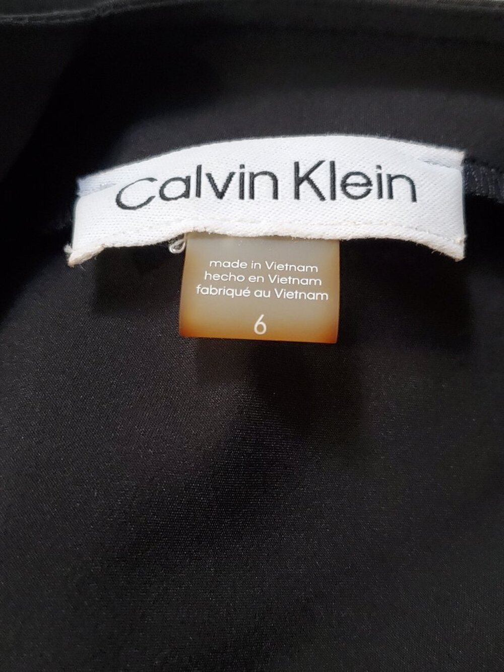 Calvin Klein Commuter Dress Sleeveless Drawstring Black Size 6 NWOT - Picture 7 of 9